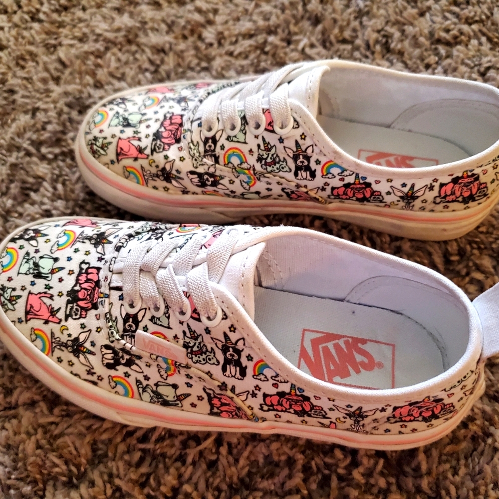 Vans Off The Wall animal unicorns & rainbows Little girl shoes Size 13.0 US